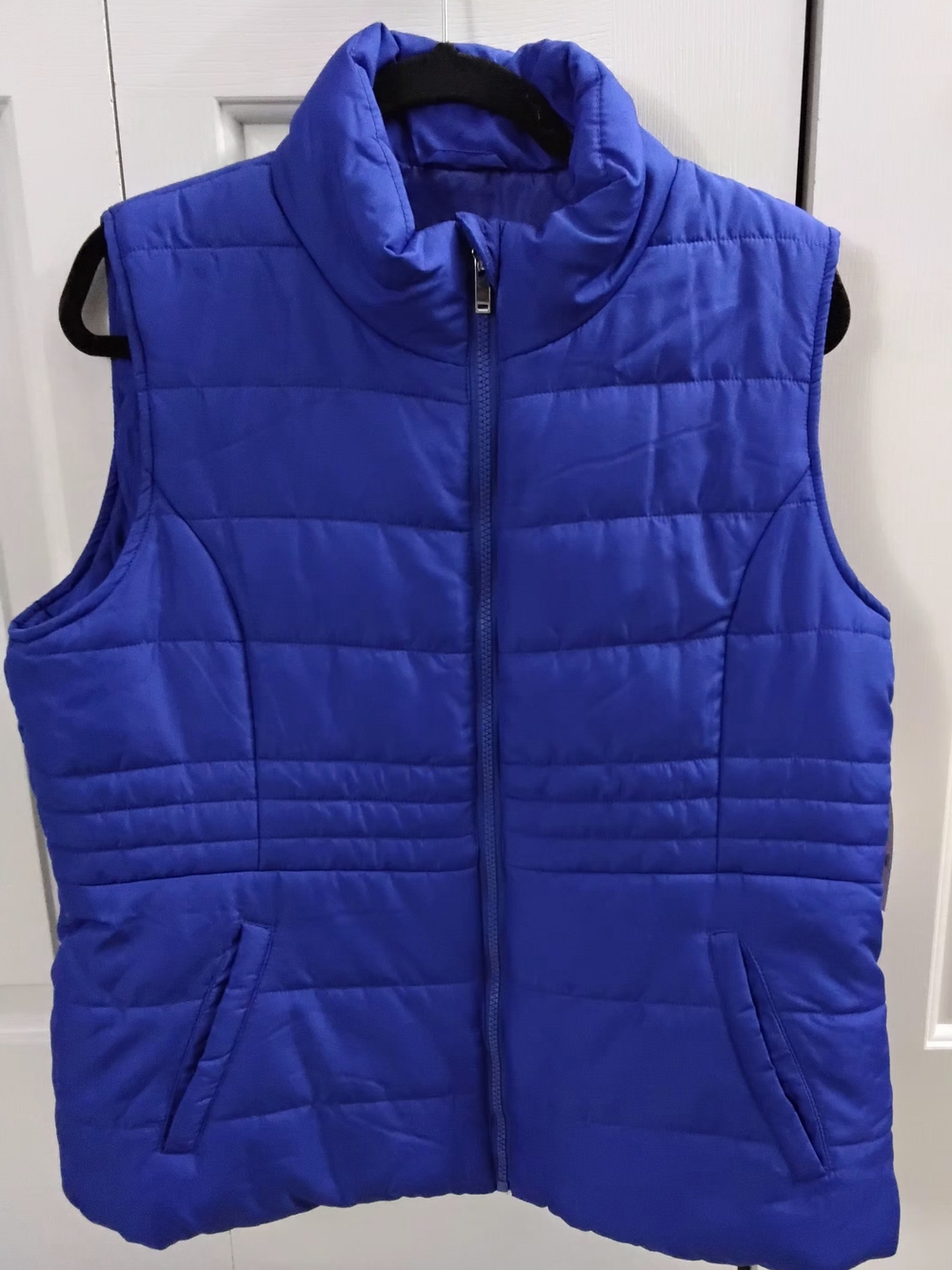New York & Company Quilted Puffer Vest, Royal Blue, Large
